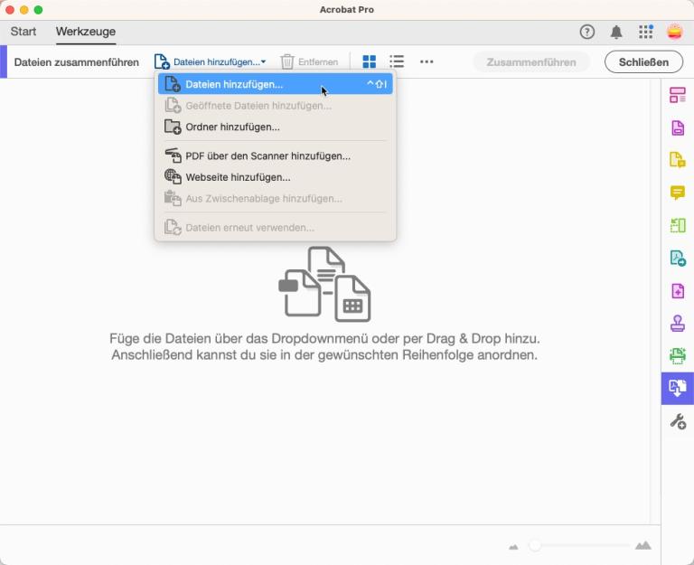 Pdf Zusammenf Gen In Acrobat Dc Smallpdf Onlinetools