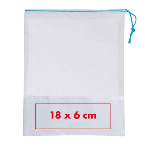 Weisses Frischenetz im 3er-Set mit Kordelzug.