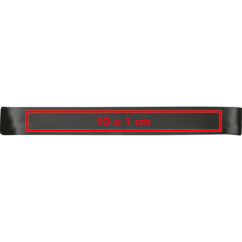 Schwarzes Stoff-Festivalbändchen mit Verschluss.