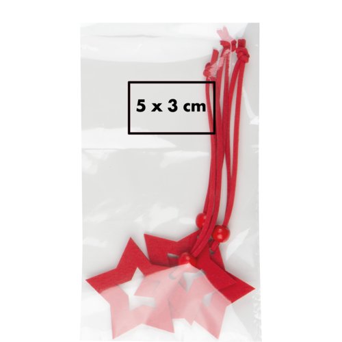 Rotes Filz Stern Anhänger Set mit Kordel.