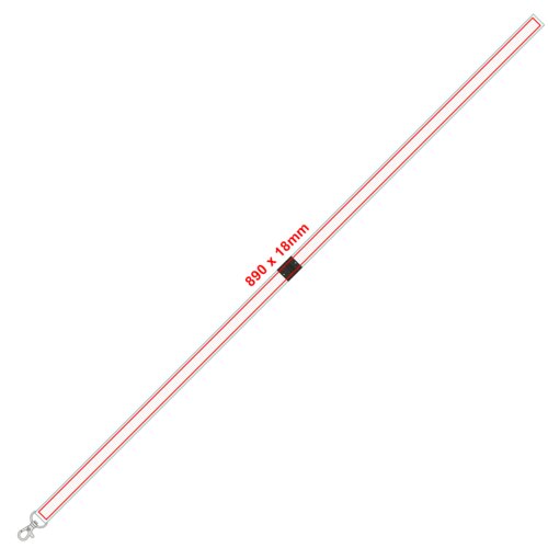 Schwarzes Polyester-Lanyard mit Karabinerhaken.