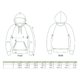 Unisex Hoodie aus Stoff mit Kapuze und Kängurutasche.