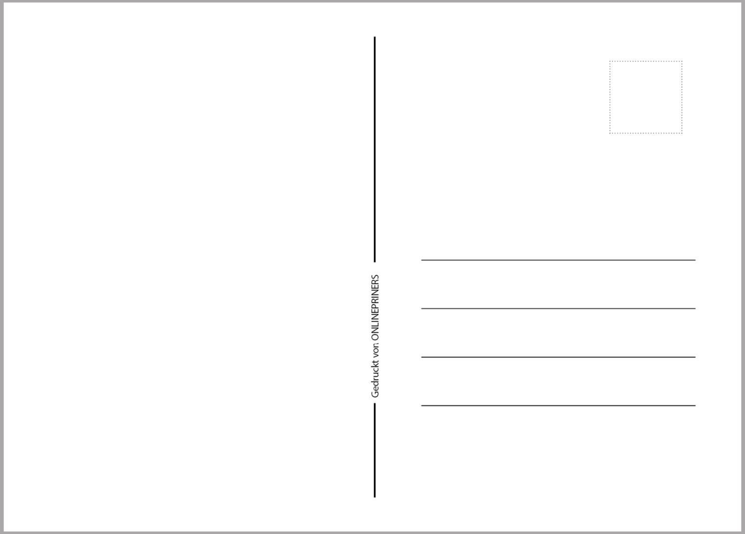 Postkarten Formate & genaue Größen » Perfekte Rückseiten Vorlagen