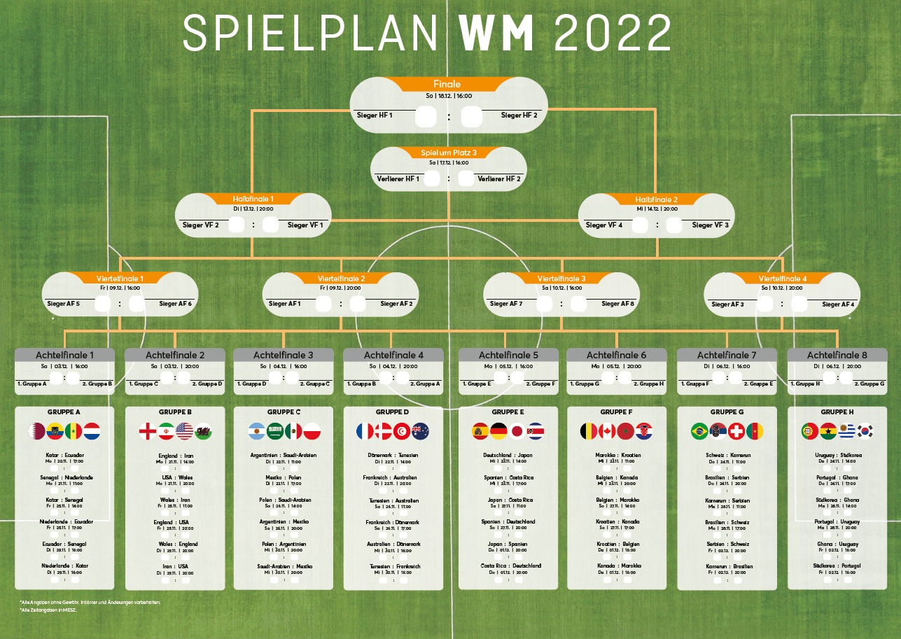 WM 2022 SpielplanVorlagen für Ihr Marketing